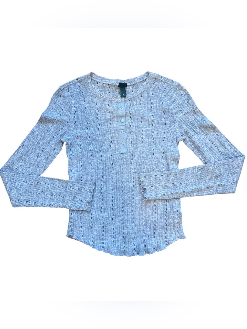 wild fable Grey Knit Button-Front Henley